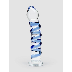 Image of Icicles No 5 Sapphire Spiral Glass Dildo 7 Inch