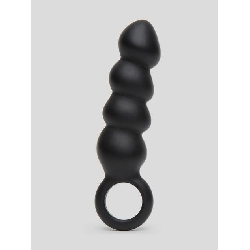 Image of Beaded Silicone Butt Plug with Finger Loop