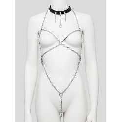 Image of DOMINIX Deluxe Open-Body Chain Harness with Leather Collar