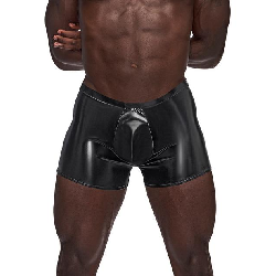 Image of Male Power Liquid Onyx PU-Coated Pouch Short