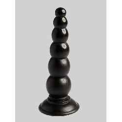 Image of Beaded Black Anal Dildo with Suction Cup Base 6.5 Inch