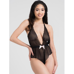Lovehoney Barely There Sheer Black Crotchless Teddy
