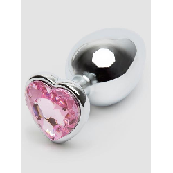 Image of Lovehoney Jeweled Heart Metal Large Butt Plug 3.5 Inch