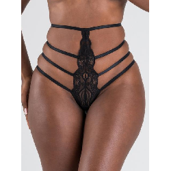 Lovehoney Black High-Waisted Strappy Lace Thong
