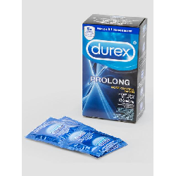 Durex Prolong Delay Textured Latex Condoms (12 Count)