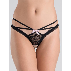 Lovehoney Black Crotchless Strappy Lace Thong