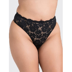 Lovehoney Mindful Black Recycled Lace High-Waisted Thong