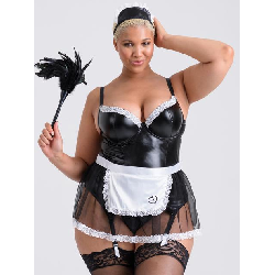 Lovehoney Fantasy Plus Size Deluxe Wet Look French Maid Costume