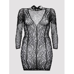 Fifty Shades of Grey Captivate Plus Size Black Long Sleeve Lace Dress