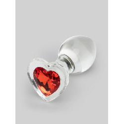 Image of Lovehoney Sensual Glass Jeweled Heart Butt Plug 3 Inch