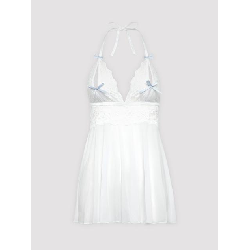 Image of Lovehoney Plus Size Peek-a-Boo White Lace Babydoll Set