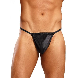 Male Power Black Smooth Silk Posing Pouch